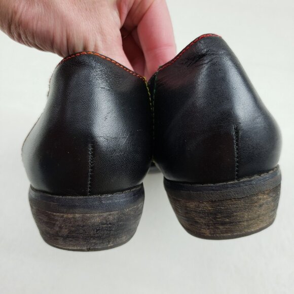 L'Artiste Spring Step Klasik Loafer Women 9 40 Black Suede Polka Dot Tassel Shoe - Picture 11 of 16